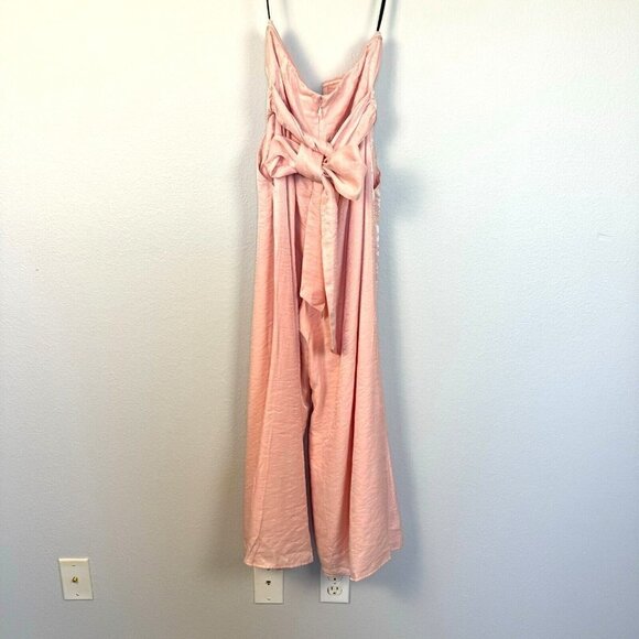 Majorelle Women's Naomi Jumpsuit Strapless Tie Waist Wide Leg Pink Cloud XXS - Picture 5 of 16